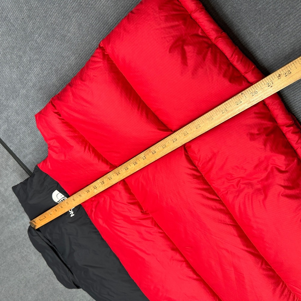 The North Face Nuptse 700 Down Puffer Vest Mens Large Red Black Colorblock - Picture 6 of 7